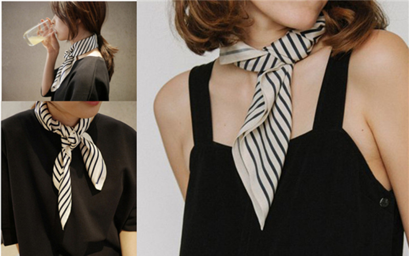 Квадратные шарфы с бахромой, б – обзор и цена Silk Tie Striped