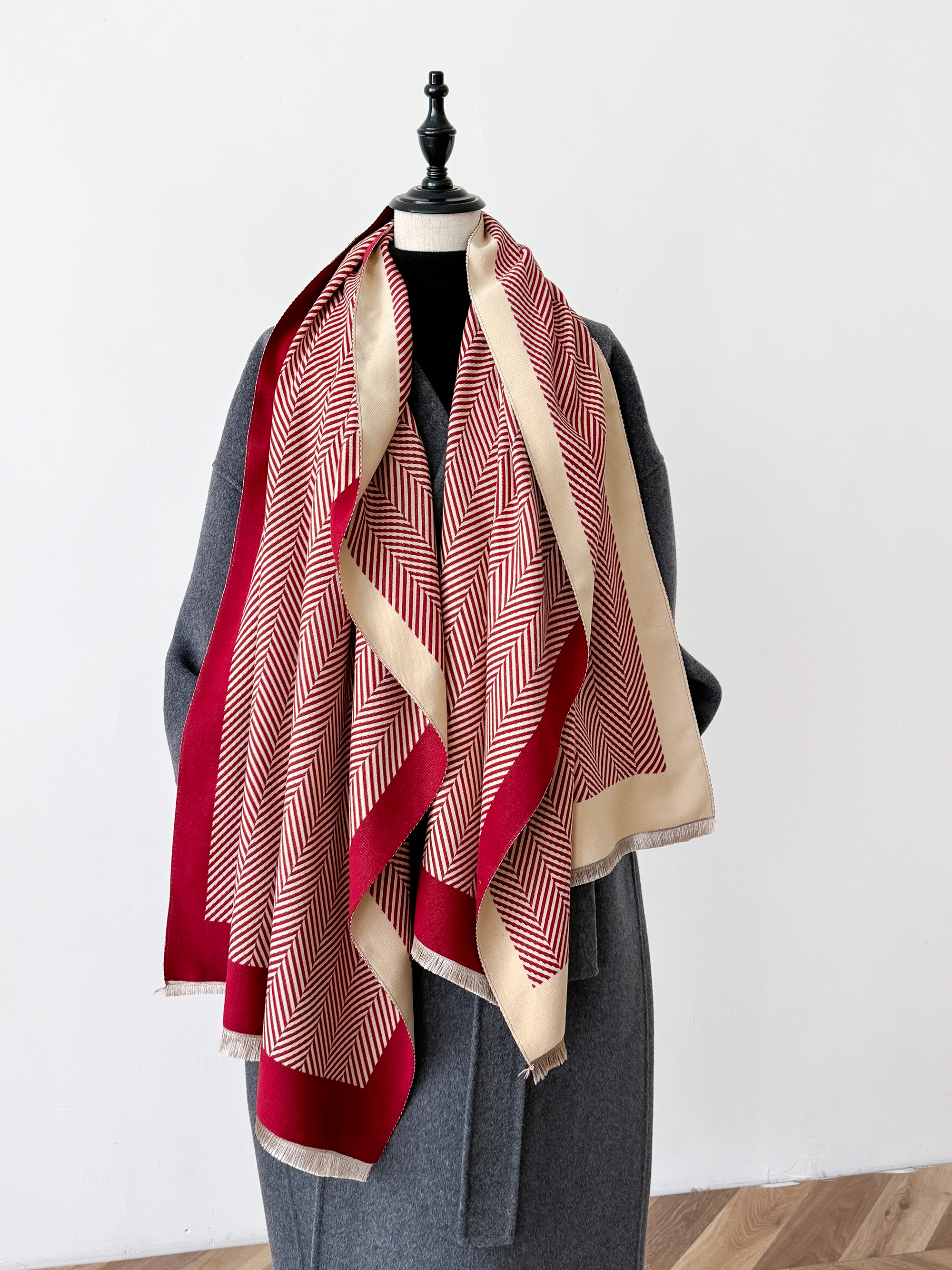 2024, зимний женский кашемиров – обзор и цена Woven Scarf Blanket