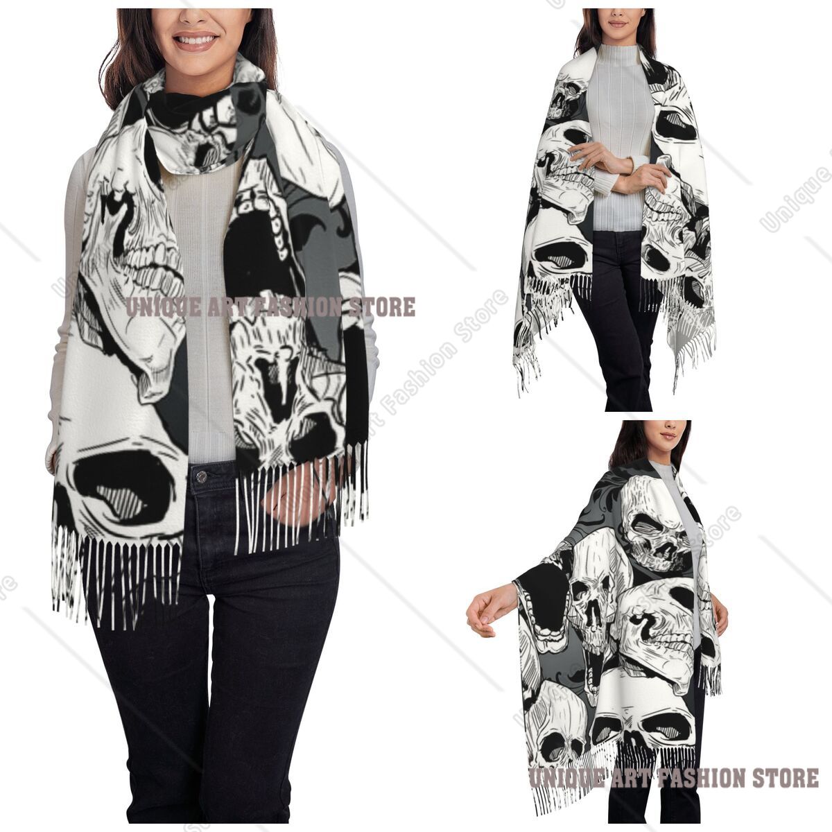 Женский шарф с кисточками, чер – обзор и цена Pashmina Wrap Large