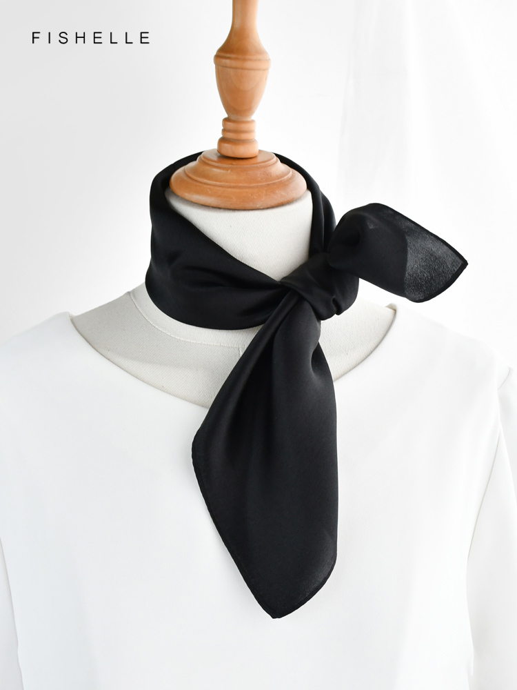 Однотонный черный шарф из чист – обзор и цена Silk Neck Scarf