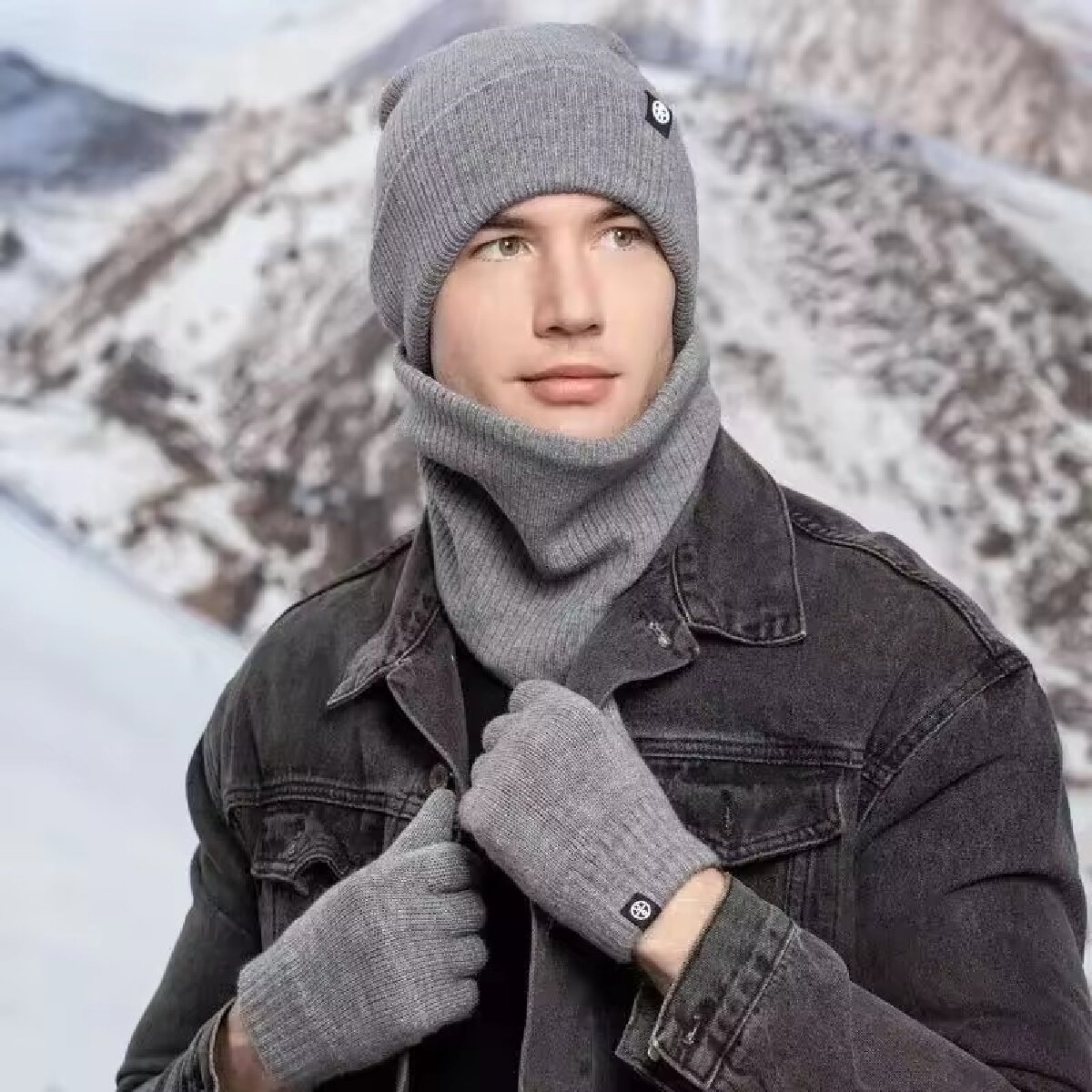 Зимняя шапка-бини, перчатки, с – обзор и цена Muffler Men Wool