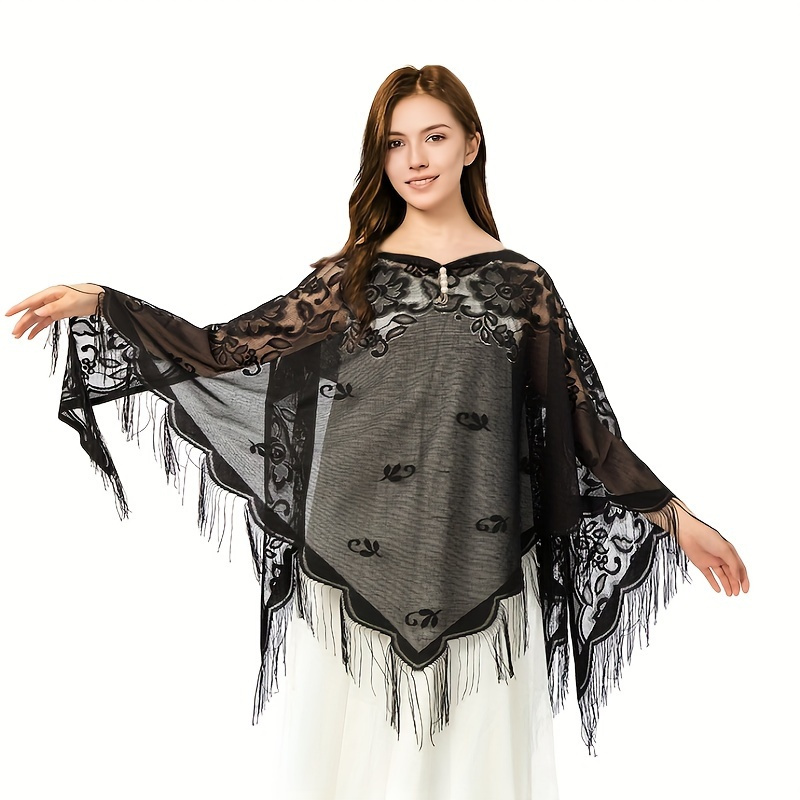 Новый кружевной шарф с вышивко – обзор и цена Stole Wedding Shawl