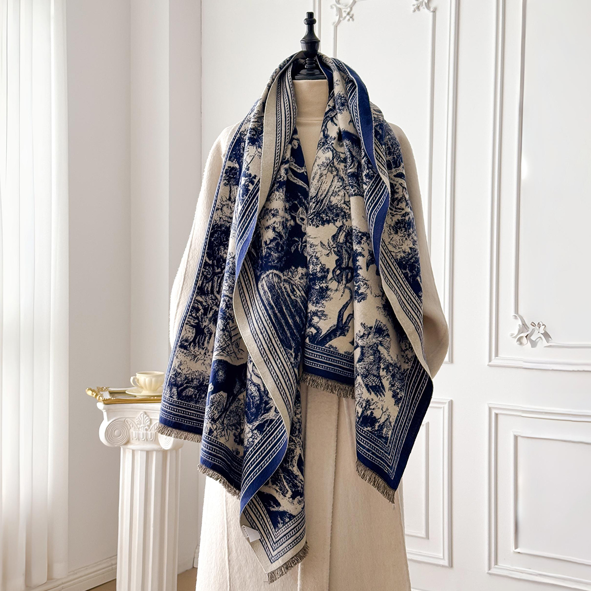 Элегантная жаккардовая шаль из – обзор и цена Woven Scarf Blanket