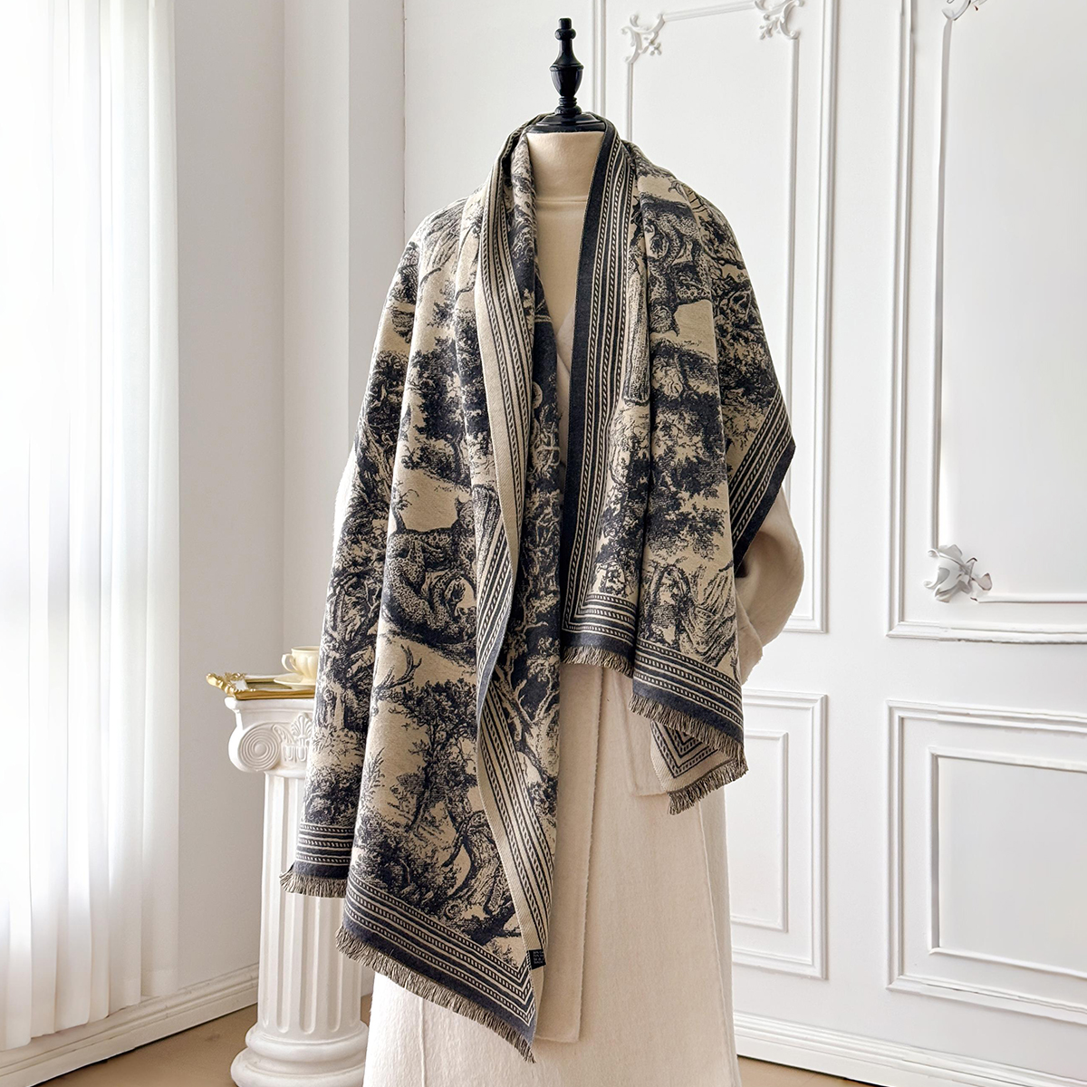 Элегантная жаккардовая шаль из – обзор и цена Woven Scarf Blanket
