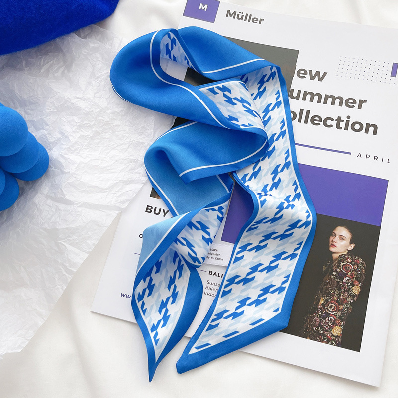 Шелковый платок цвета синий Кл – обзор и цена Silk Neck Scarf